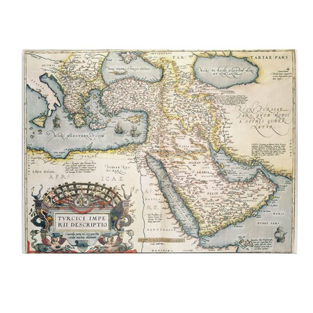 Trademark Fine Art Abraham Ortelius 'Map of the Middle East 1570' Canvas Art, 35x47 BL00629-C3547GG